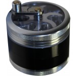 Crank Herb Grinder - Silver/Black - 4 part