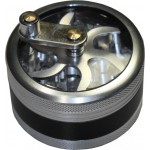 Moulins à Herbes cannabis Crank Herb Grinder - Silver/Black - 3-part