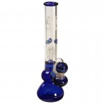 Black Leaf - 4-arm Perc Ice Bong with Ashcatcher - Blue