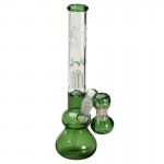 pipes cannabis Black Leaf - 4-arm Perc Ice Bong with Ashcatcher - Green