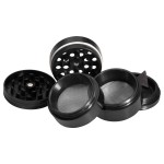 Moulins à Herbes cannabis Aluminum Grinder - Black - 5-part - Double Screen