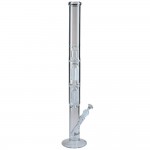 Black Leaf - Two 8-arm Percs Cylinder Glass Ice Bong - 66cm