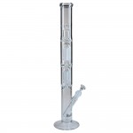 Black Leaf - Two 8-arm Percs Cylinder Glass Ice Bong - 56cm