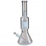 Black Leaf - Four 6-arm Tree Perc Beaker Base Glass Ice Bong