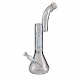 Black Leaf - 8-arm Perc Beaker Base Glass Bong - Curved Tube