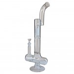 Black Leaf - Stemless Glass Bong - Inline Perc - 8-arm Perc - Curved Tube