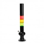 Black Acrylic Bubble Bong with Tri-Color Bands - 48cm