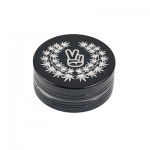 Moulins à Herbes cannabis Aluminum Grinder - Peace and Weed - 2-part - Green or Black