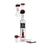 pipes cannabis SNOB Glass - Custom Black and Orange Glass Bubbler with Vapor Globe - 6-Piece Set
