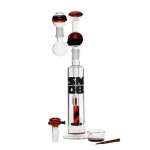 SNOB Glass - Custom Black and Orange Glass Bubbler with Vapor Globe - 6-Piece Set