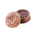 Moulins à Herbes cannabis The Bulldog Amsterdam - Carved Stone Herb Grinder in Decorative Case - 2 part