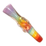 Glass Taster Pipe Multi Color Frit Stripes