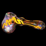 Glass Hammer Handpipe - Inside Out with Color Rods and Fumed Dots