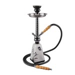 pipes cannabis Kaya Shisha - Hookah Pipe - Frosted Glass Base with Design - Black