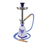 pipes cannabis Kaya Shisha - Hookah Pipe - Frosted Glass Base with Design - Blue