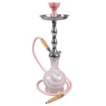 pipes cannabis Kaya Shisha - Hookah Pipe - Pink and White Line Glass Base