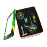 Rasta Stand Up - Deluxe Gift Set with Mini Teardrop Glass Bong