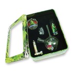 Famous Strains - White Widow - Deluxe Gift Set with Mini Teardrop Glass Bong