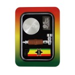 Rasta Metal Pipe Gift Set with Magno Mix Aluminum Grinder