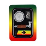 Rasta Metal Pipe Gift Set with Acrylic Grinder