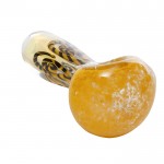 Inner Fire Glass Handpipe - Yellow Frit with Black Accents