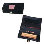 Original Kavatza Roll Pouch - Black Suede Leather - Large