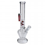 Blaze Glass - Double Spiral Perc Ice Bong with Clipper Lighter - Clear