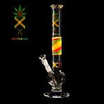 pipes cannabis Amsterdam Bubble Base 5mm Glass Ice Bong With Rasta Grip