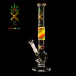 Amsterdam Bubble Base 5mm Glass Bong With Rasta Grip