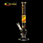 pipes cannabis Crystal Bubble Base 5mm Glass Ice Bong With Rasta Grip