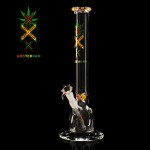 pipes cannabis Amsterdam Bead Base 5mm Glass Ice Bong - Rasta Colors