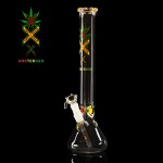 pipes cannabis Amsterdam Beaker Base 5mm Glass Ice Bong - Rasta Colors