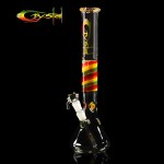 Crystal Beaker Base 5mm Glass Ice Bong With Rasta Grip