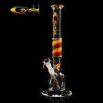 Crystal Bead Base 5mm Glass Ice Bong With Rasta Grip