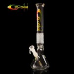 Crystal Beaker Base 5mm Glass Bong With Diamond Grip - Black or Rasta