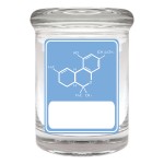 Cannaline Glass Stash Jar - Writables - THC Molecule - Blue