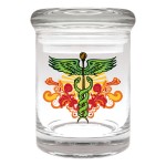 Cannaline Glass Stash Jar - Caduceus Series - Printed Design 1