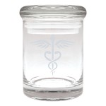 Cannaline Glass Stash Jar - Caduceus Series - Etched Design - Various