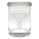 Cannaline Glass Stash Jar - Caduceus Series - Etched Design 8
