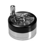 Moulins à Herbes cannabis Aluminum Window Crank Herb Grinder - Silver and Black - 3-part