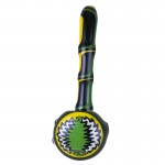 Kevin Murray Dry Sherlock Hand Pipe - Green and Yellow Reversal