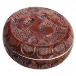 Moulins à Herbes cannabis Soapstone Herb Grinder - Carved Om Symbol Lid - 2-part