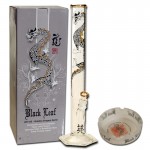 pipes cannabis Black Leaf - Golden Dragon Series Glass Bong Set with Matching Glass Ashtray