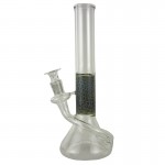 Stemless Glass Bong - Green Honeycomb Pattern Grip