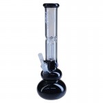 pipes cannabis Black Leaf - 3-arm Perc Ice Bong with One-Hitter Bowl Diffuser Downstem - Black