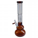 pipes cannabis Black Leaf - 3-arm Perc Ice Bong with One-Hitter Bowl Diffuser Downstem - Amber