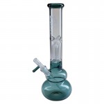 pipes cannabis Black Leaf - 3-arm Perc Ice Bong with One-Hitter Bowl Diffuser Downstem - Emerald Green