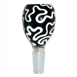 Glass-on-Glass Slide Bowl - Black and White Squiggle Pattern