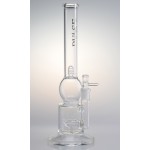 pipes cannabis Pulse Glass - Gridded Tongue Perc to Honeycomb Disc Perc Stemless Bong