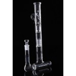 pipes cannabis Weed Star - Clear Lazy Stemless Inline Perc Glass Ice Bong